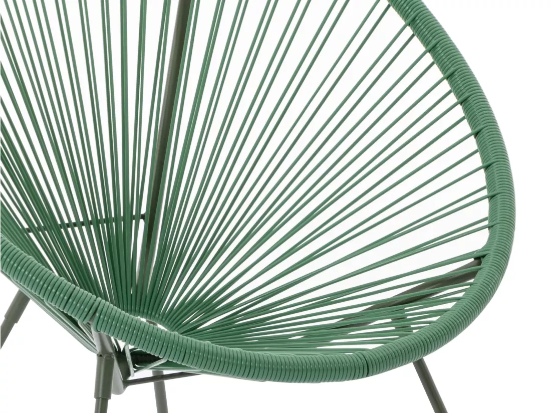 Salon de jardin en fils de résine tressés : 2 fauteuils, un banc et une table - Kaki - ALIOS III de MYLIA