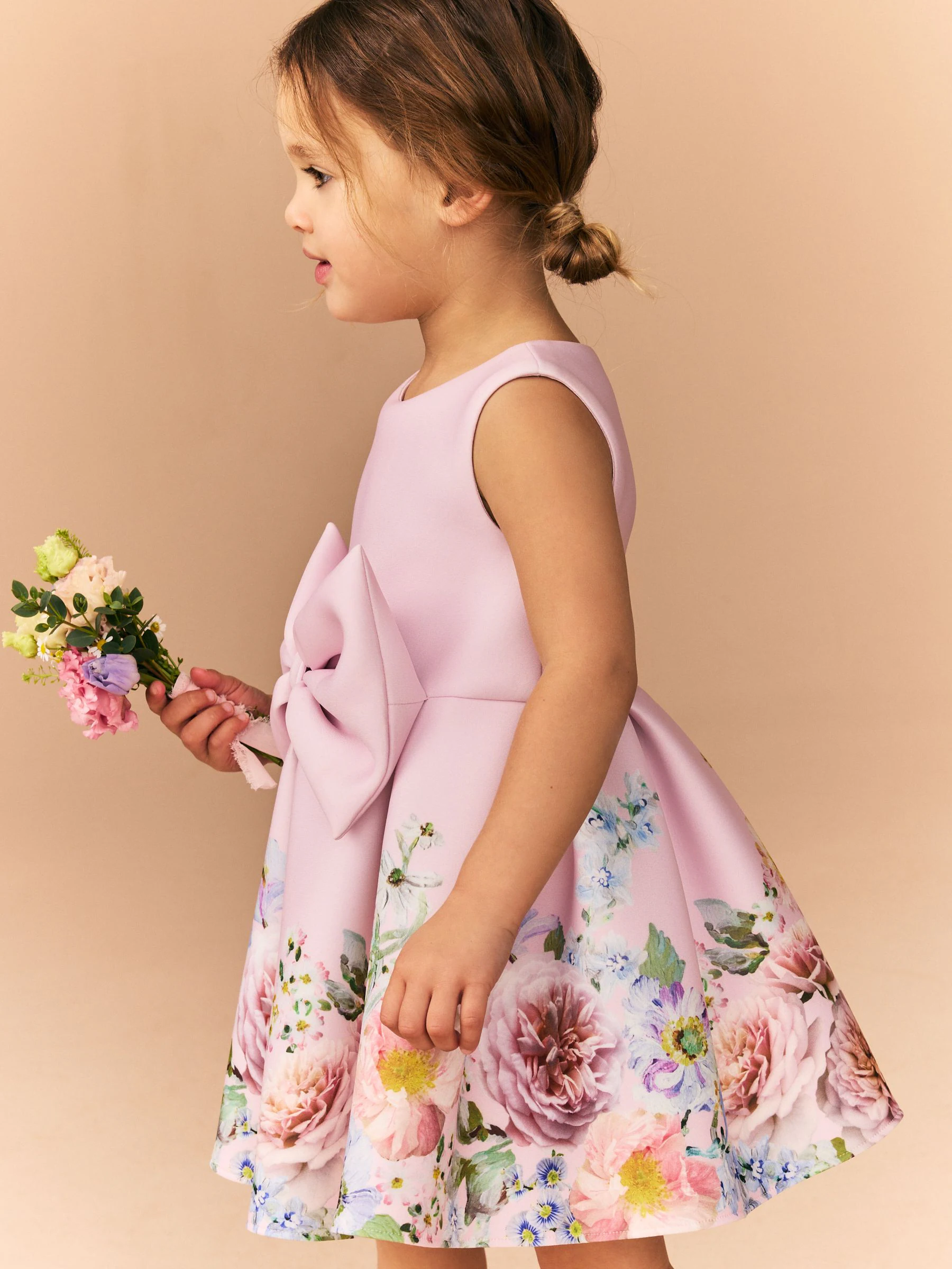 Roze - Mouwloze bloemenjurk (3mnd-7jr)