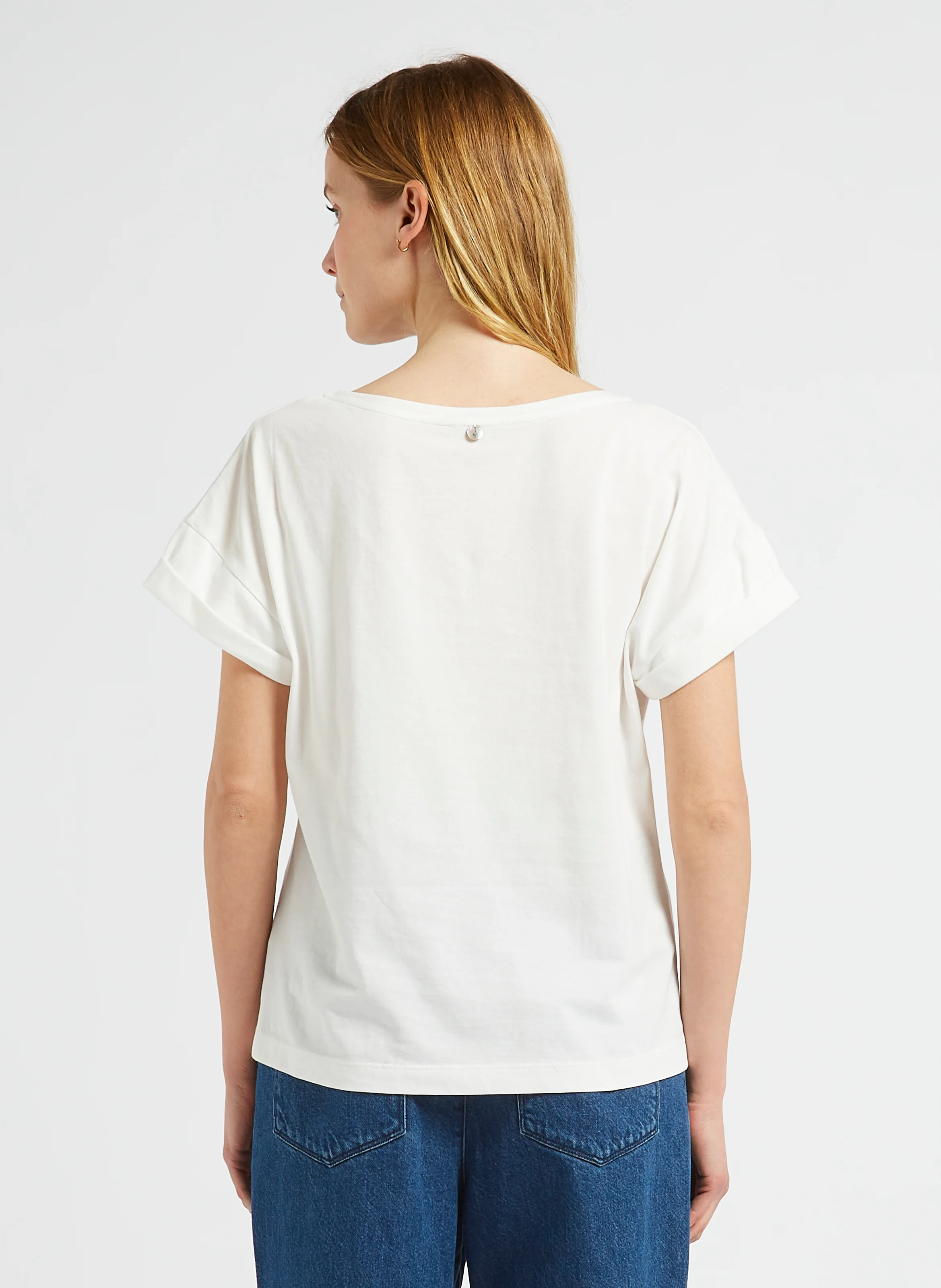MARCO - Tee-shirt col V en coton | Blanc