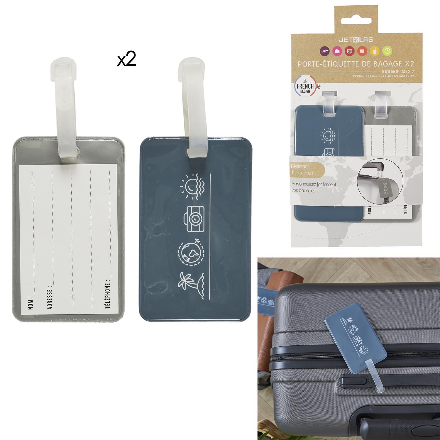 PORTE ETIQUETTE A BAGAGES X2