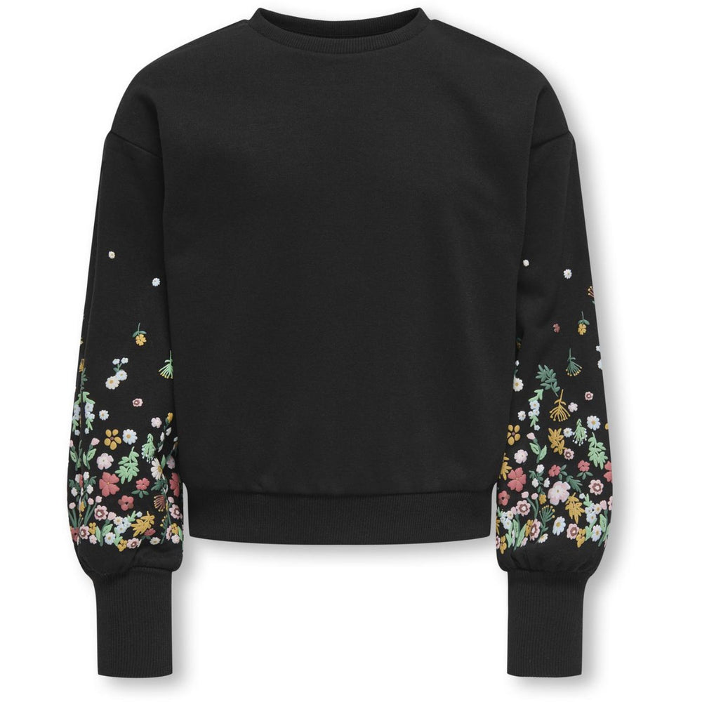Køb kids ONLY Black Sleeve Flower Kogbrooke L/S O-Neck Flower Swt Noos