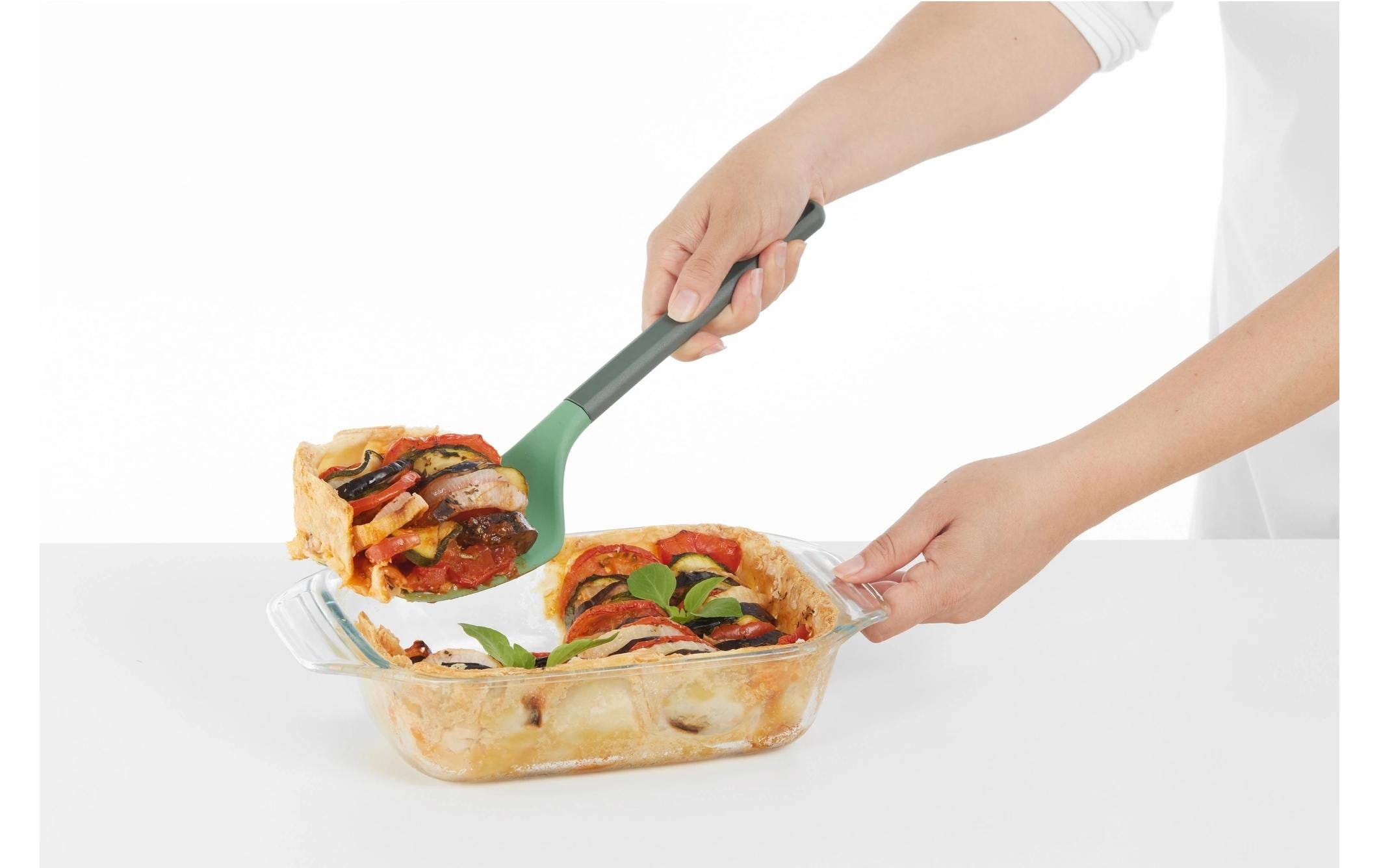 Pfannenwender PBT/Silikon, Grün/SchwarzFlexibler Spatel zum Servieren und Portionieren