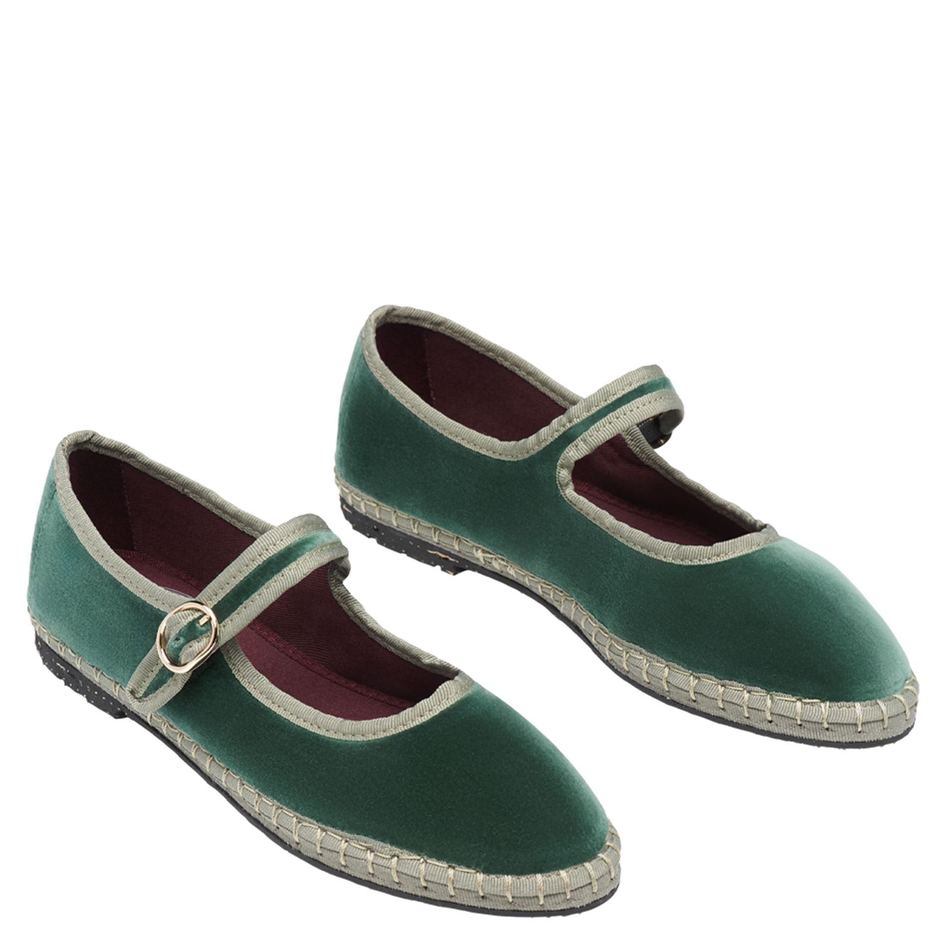 JAY - Ballerine en velours à boucle| Vert