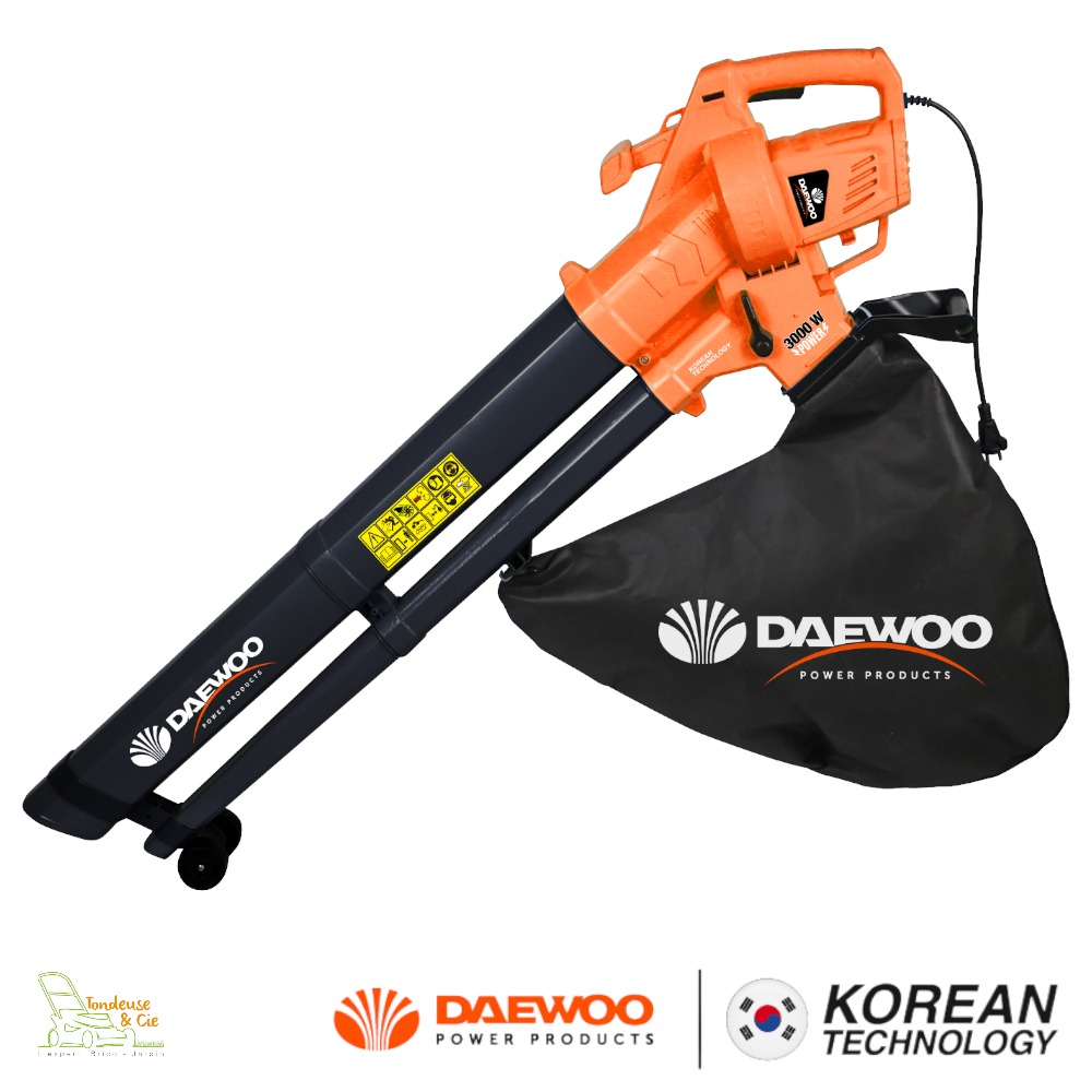 Souffleur de feuilles électrique 3 en 1 aspirateur et broyeur 3000w - daewoo daebv3000
