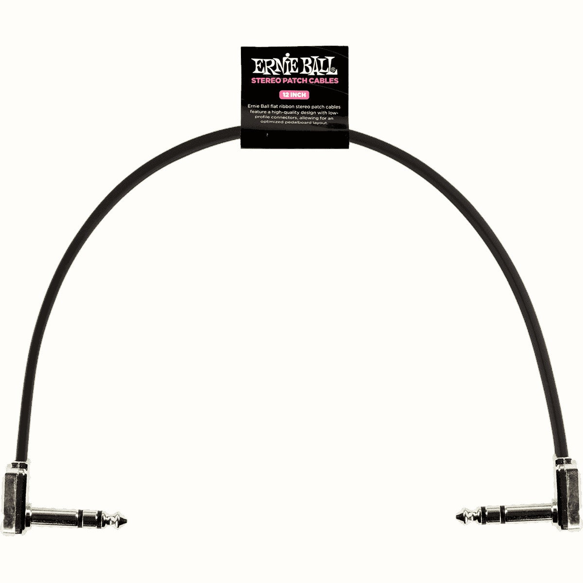 Ernie Ball 6409 patchkabel stereo haaks zwart 30 cm