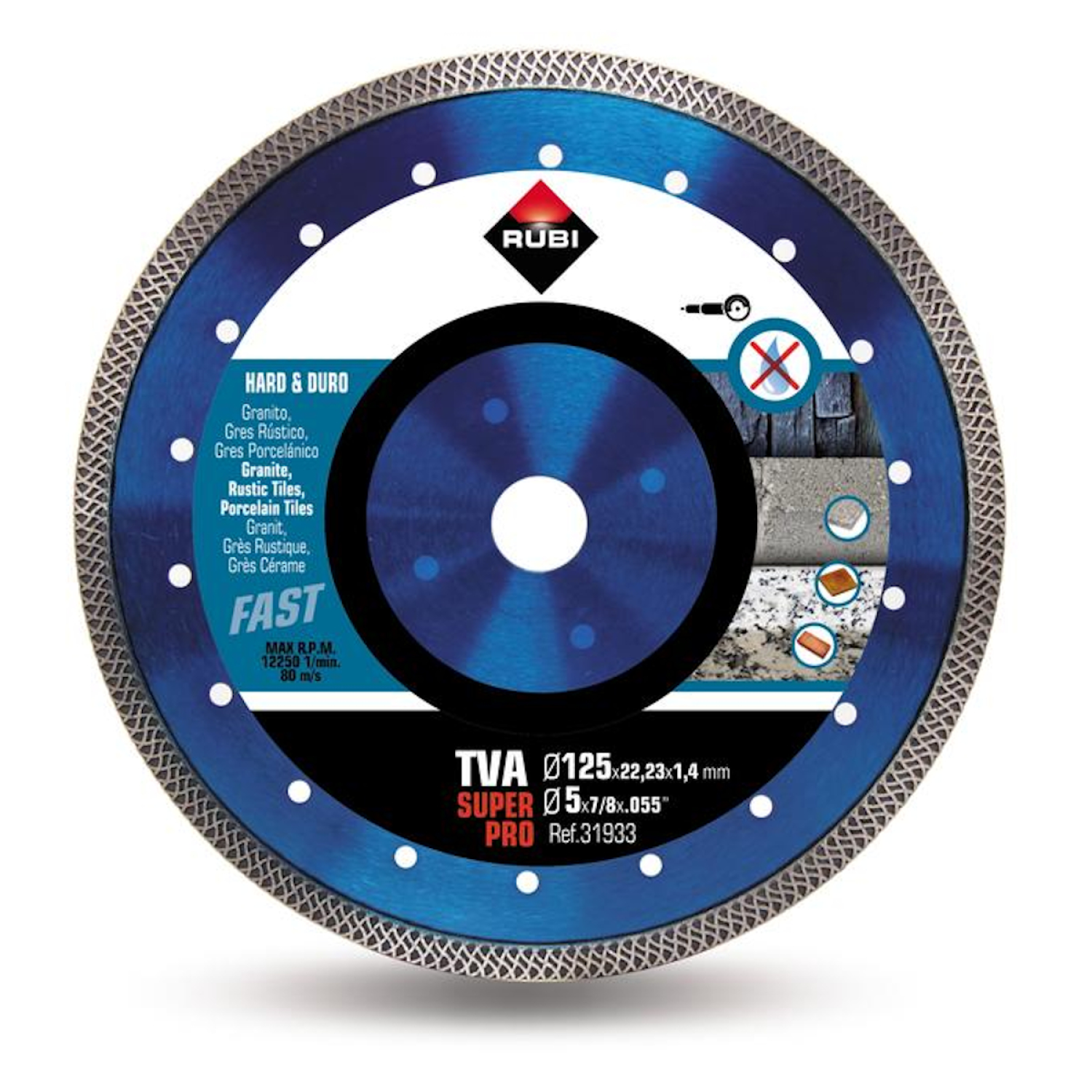 Rubi 31933 TVA Diamantzaagblad voor hard materiaal - 22,2 x 125mm
