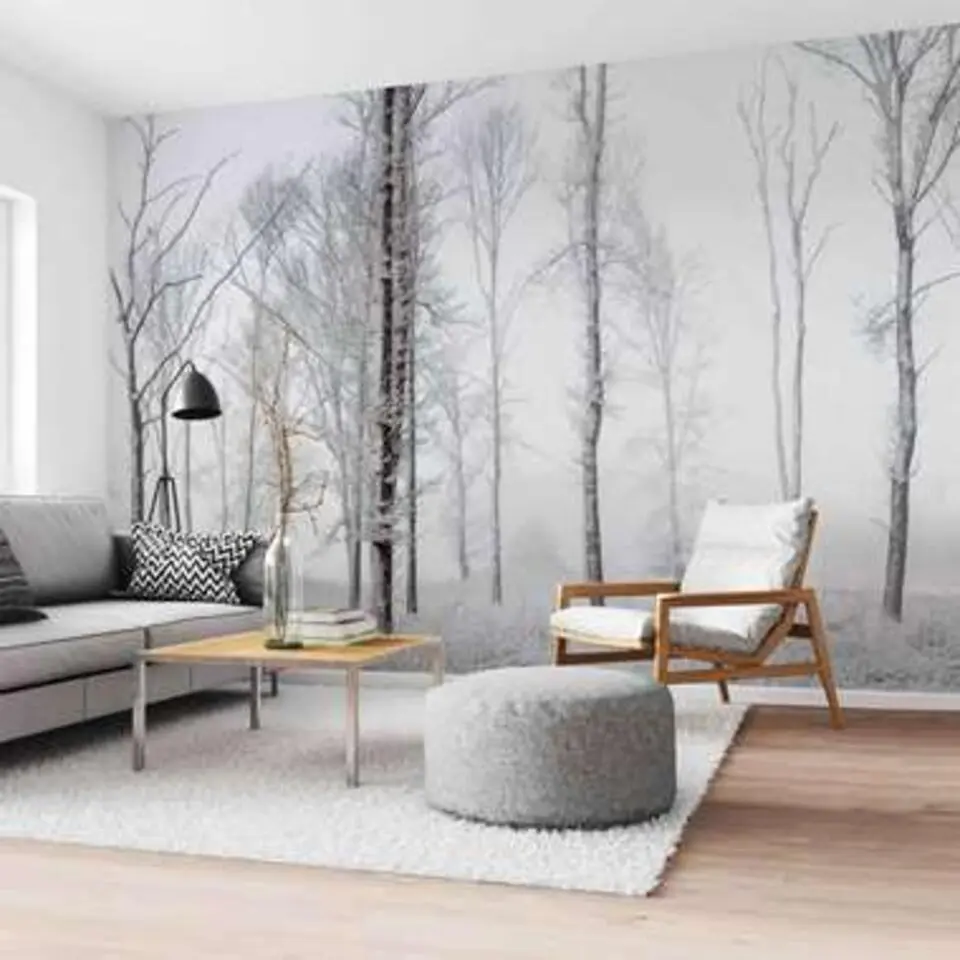 Fotobehang Winters bos - 260x384cm - Wit