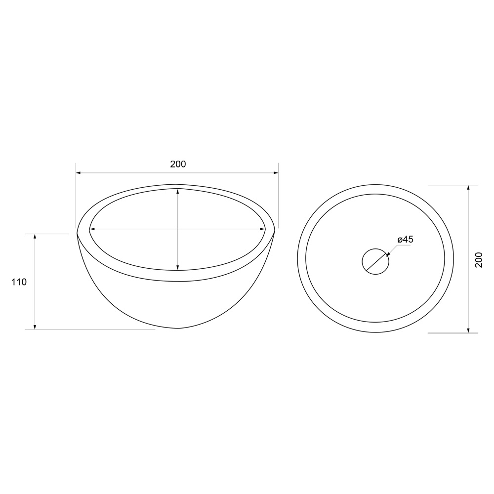 Differnz Boomer waskom dia 20x11cm marmer