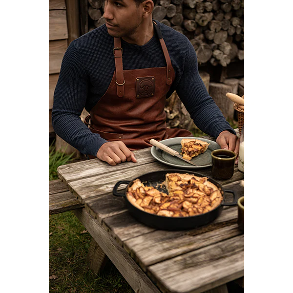 Tablier de cuisine artisanal cuir plein fleur Buffalo Cognac Witloft