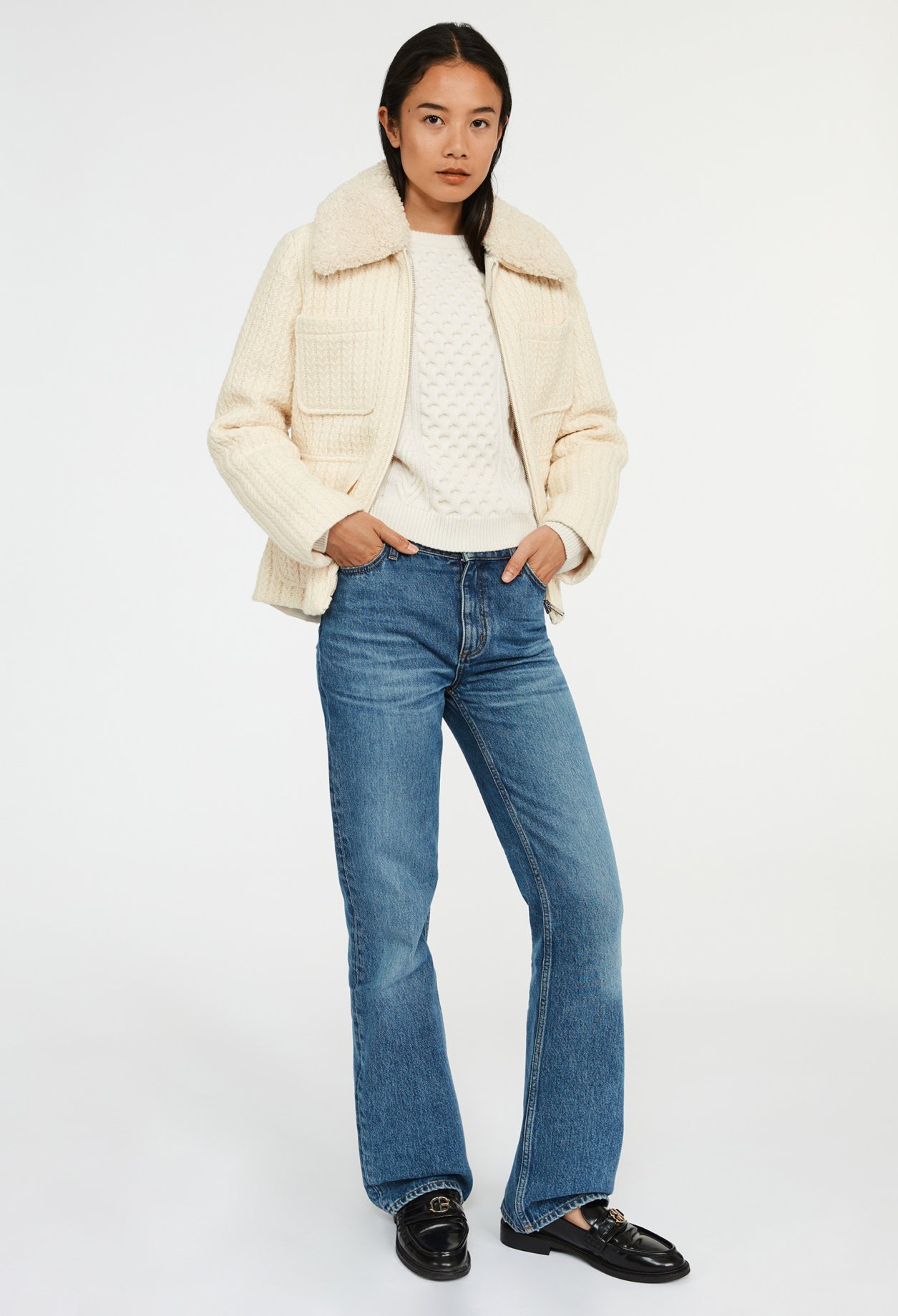 Manteau court maille