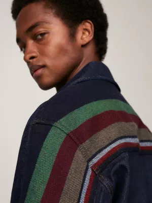 Jaqueta jeans listrada Tommy x Pendleton New York
