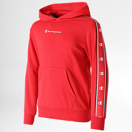 Sweat Capuche A Bandes Enfant 306320 Rouge