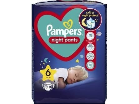 Pampers Pieluchomajtki Night Pants 6, 15+ kg, 19 szt.