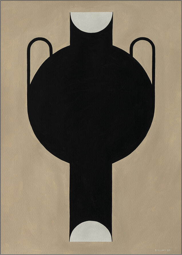 Poster & Frame Silhouette Of A Vase 07 Brun
