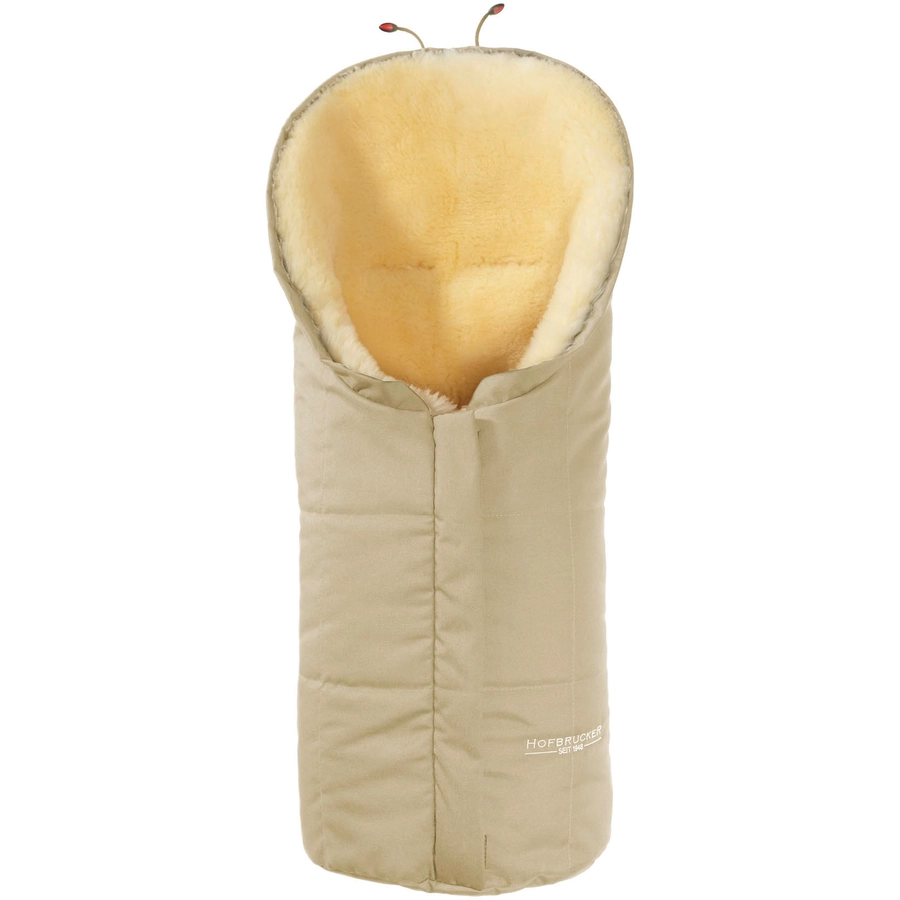 Hofbrucker Kinderwagen Lammfell Fußsack für Babywanne Eskimo Hergestellt in Deutschland beige