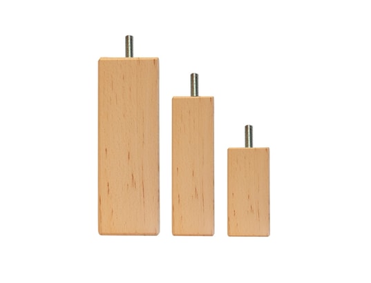 BELLECOUR - Jeu de 4 pieds de lit carrés bois naturel