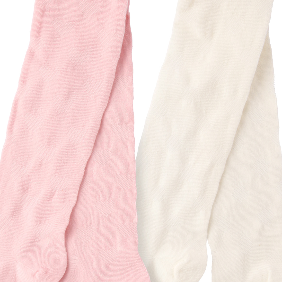 Topolino 2 Mädchen Strumpfhosen mit Ajour-Muster weiss / rosa
