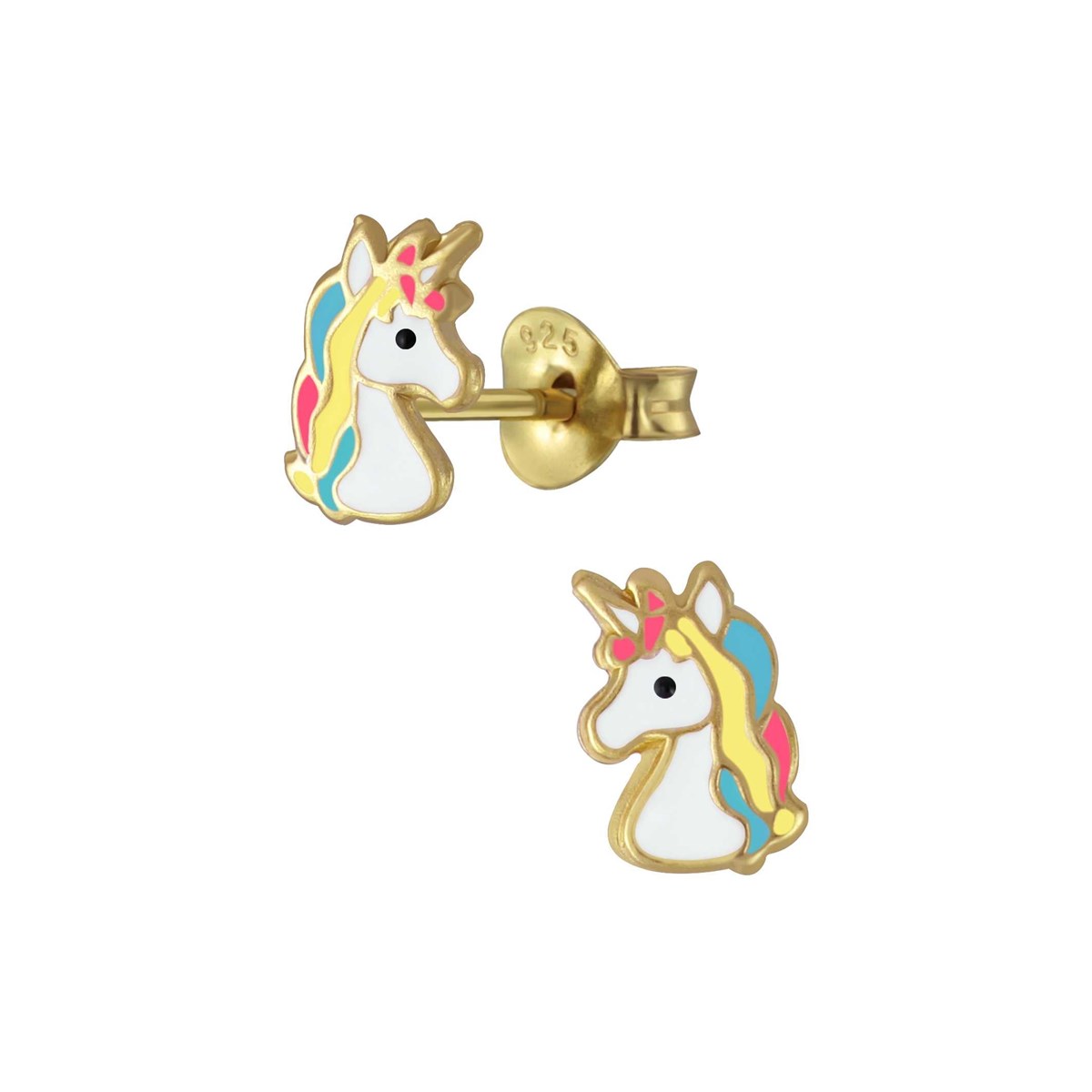 Boucle d'oreille doré multi-color en argent 925/1000