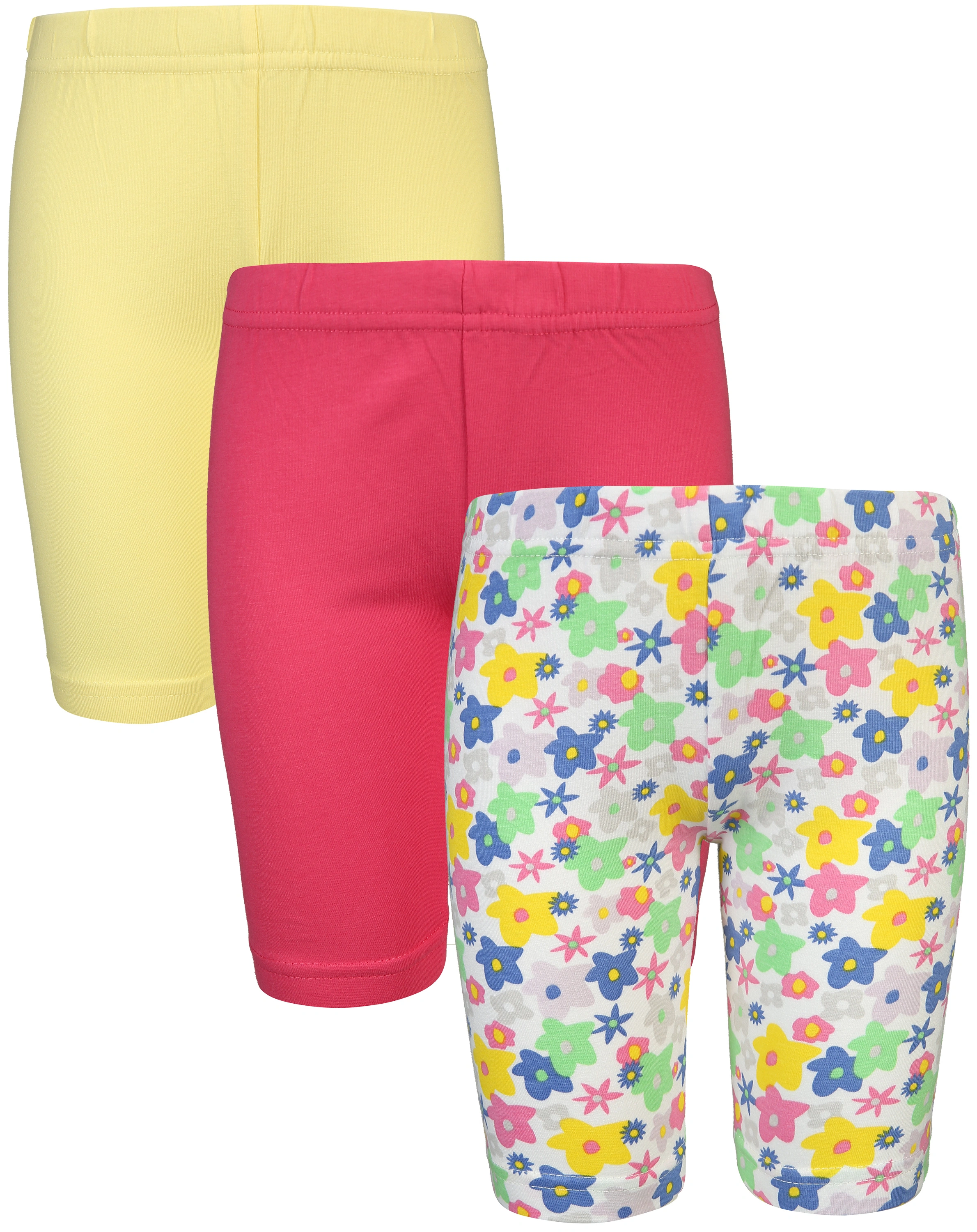 Radler-Shorts FLORIDA 3er-Pack in pink/gelb/geblümt
