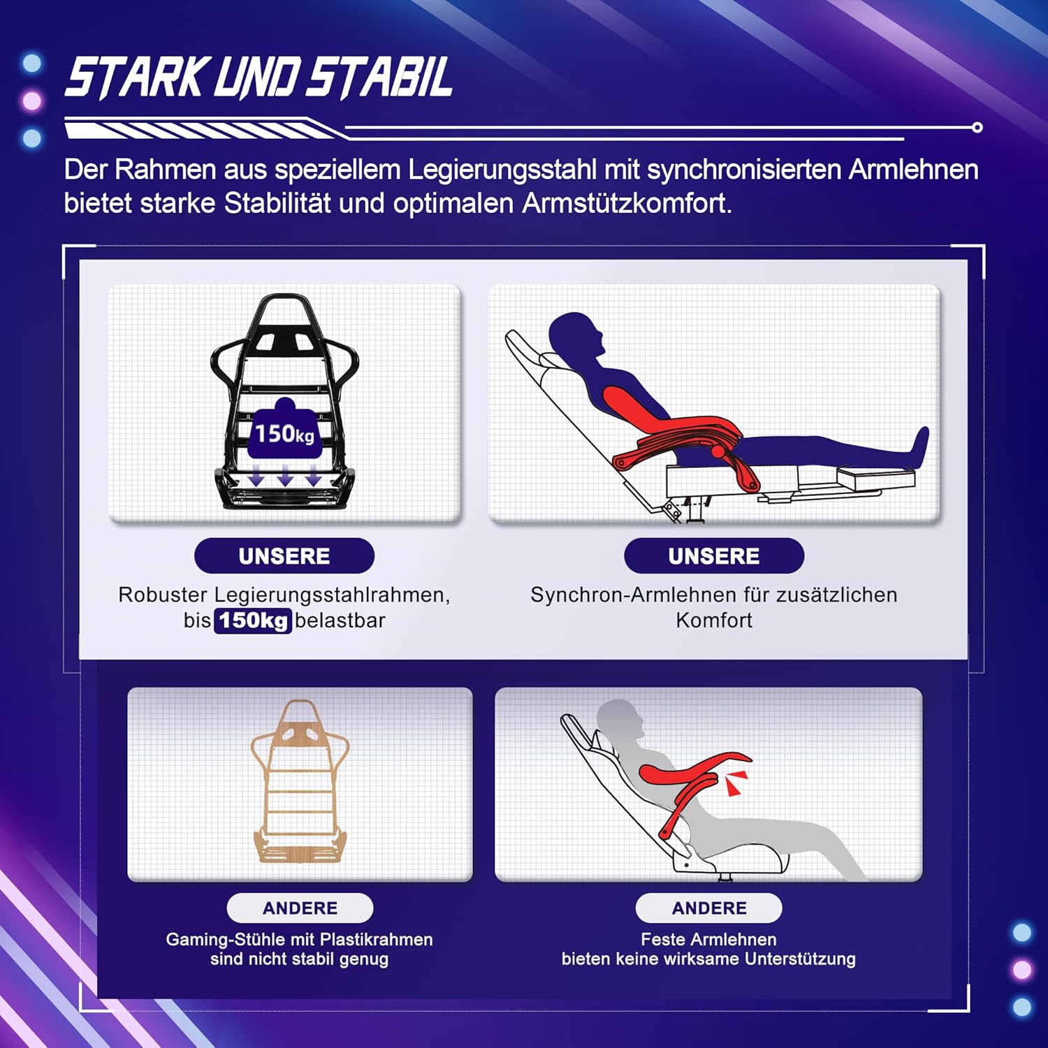 Gaming Stuhl Ergonomischer mit Fußstütze, Gaming Chair Bürostuhl 150 kg Belastbarkeit, Gamer Stuhl aus Kunstleder, Höhenverstellbarer PC Zockerstuhl für Jugendliche Erwachsene, Grün