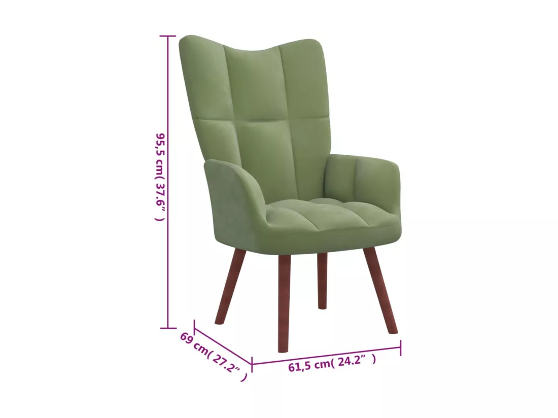 Chaise de relaxation Vert clair Velours