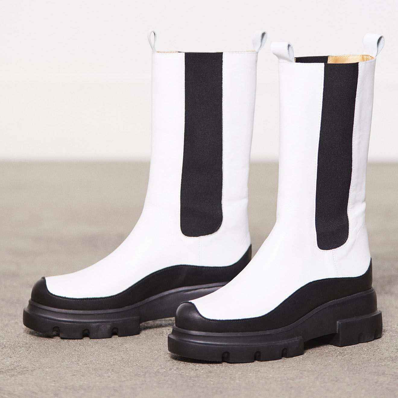 Mellow Yellow Chelsea boots en Cuir Axel blanches