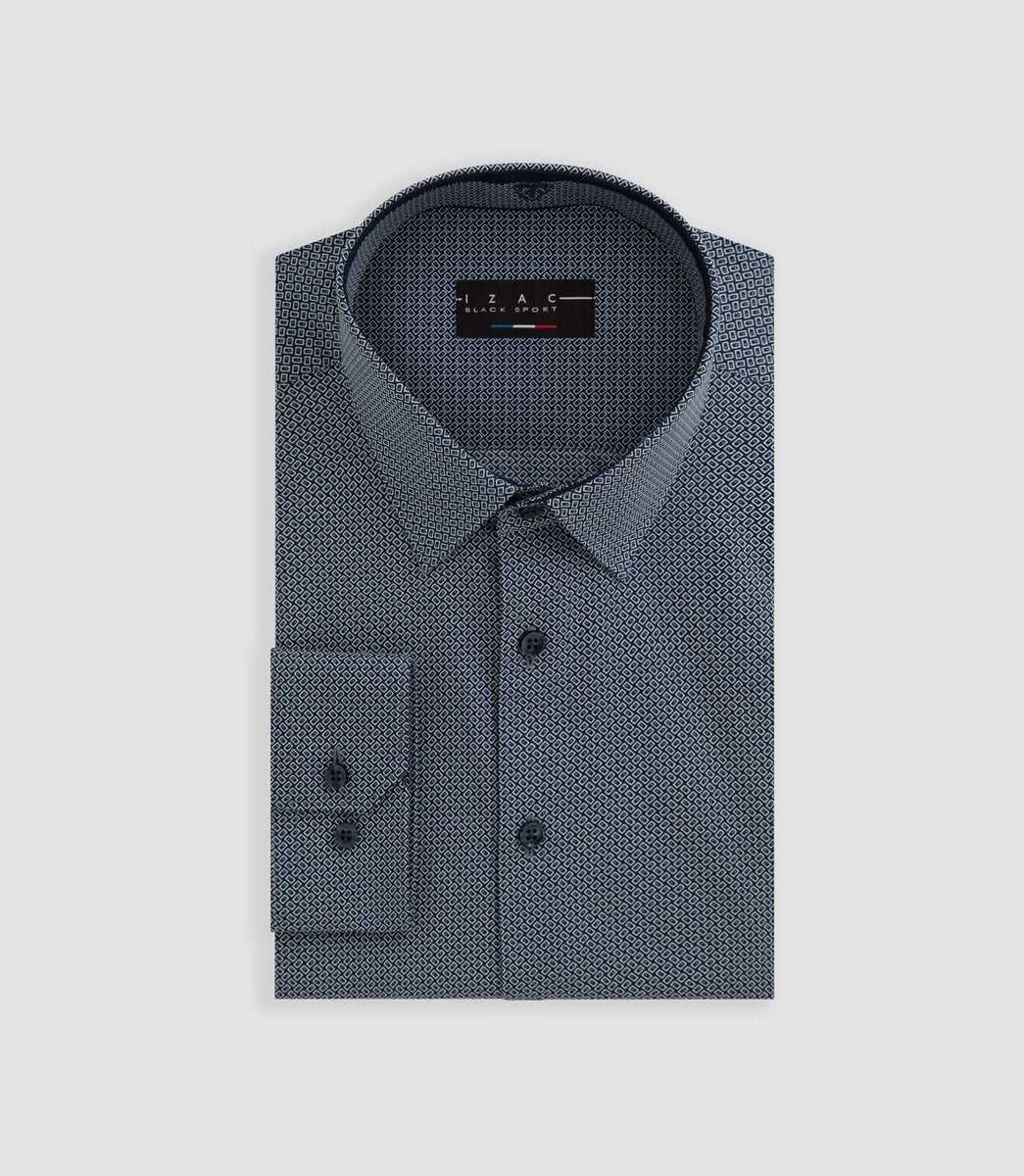 Chemise à imprimé géométrique marine 