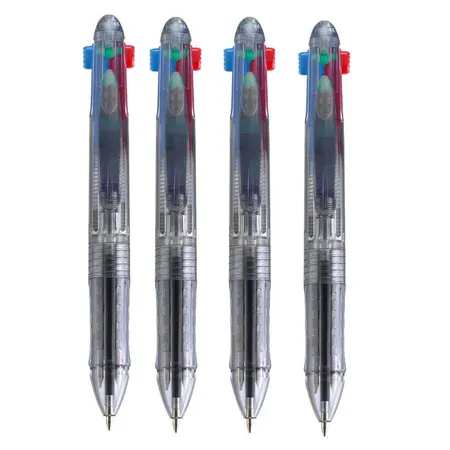 Herlitz 4-Farb-Kugelschreiber transparent, 4 Stück