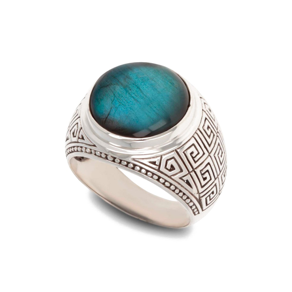 Bague Chevalière en Argent 925 et Labradorite Bleue pour Femme - Idée Cadeau Spécial | Aden