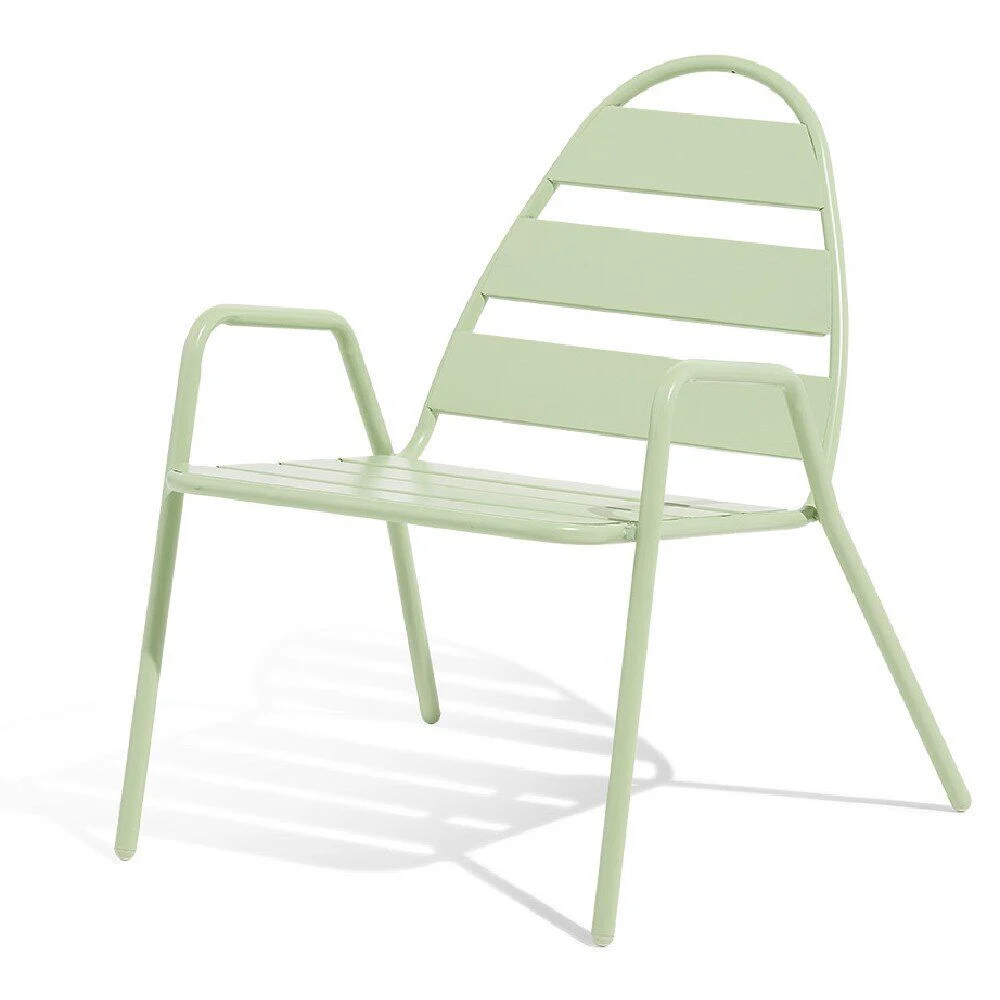 Fauteuil d'extérieur Fun acier vert sauge