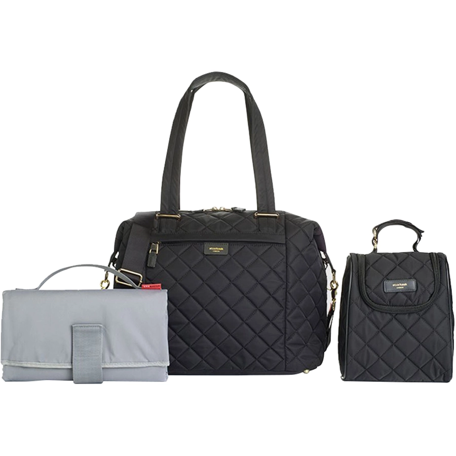 storksak Wickeltasche Stevie Quilt Black