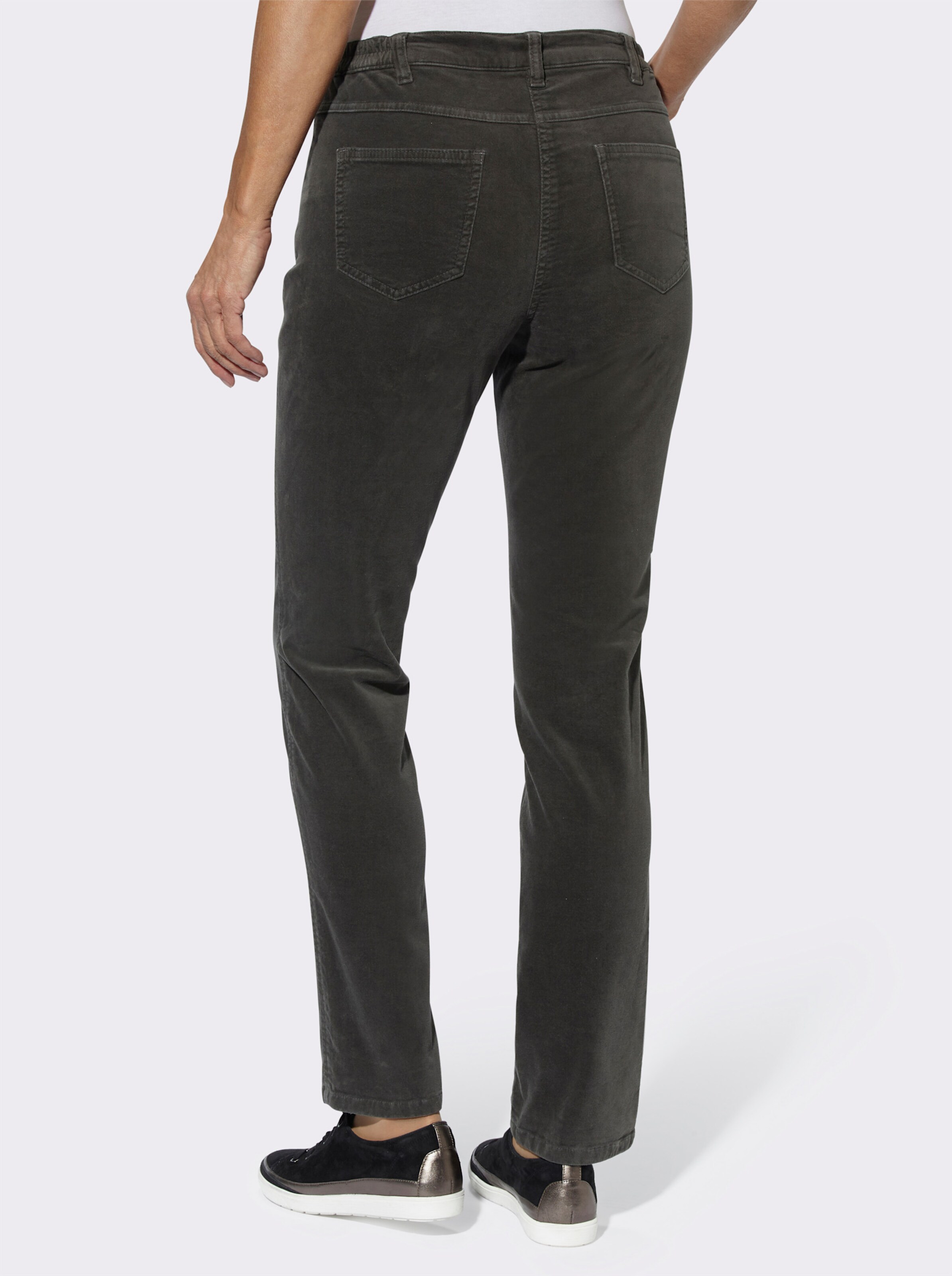Samthose mit seitlichem Dehnbund