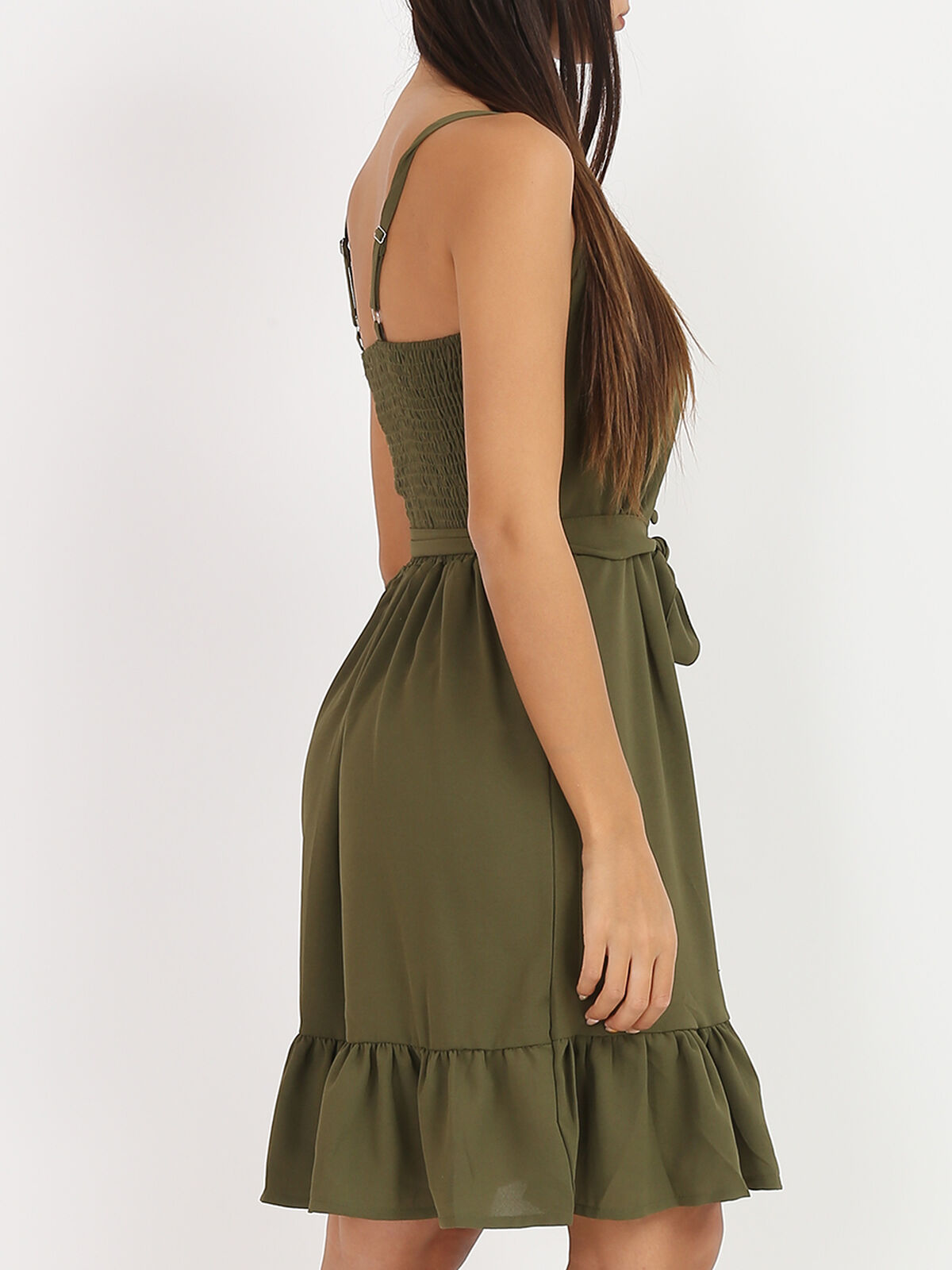 Robe à volant- Kaki