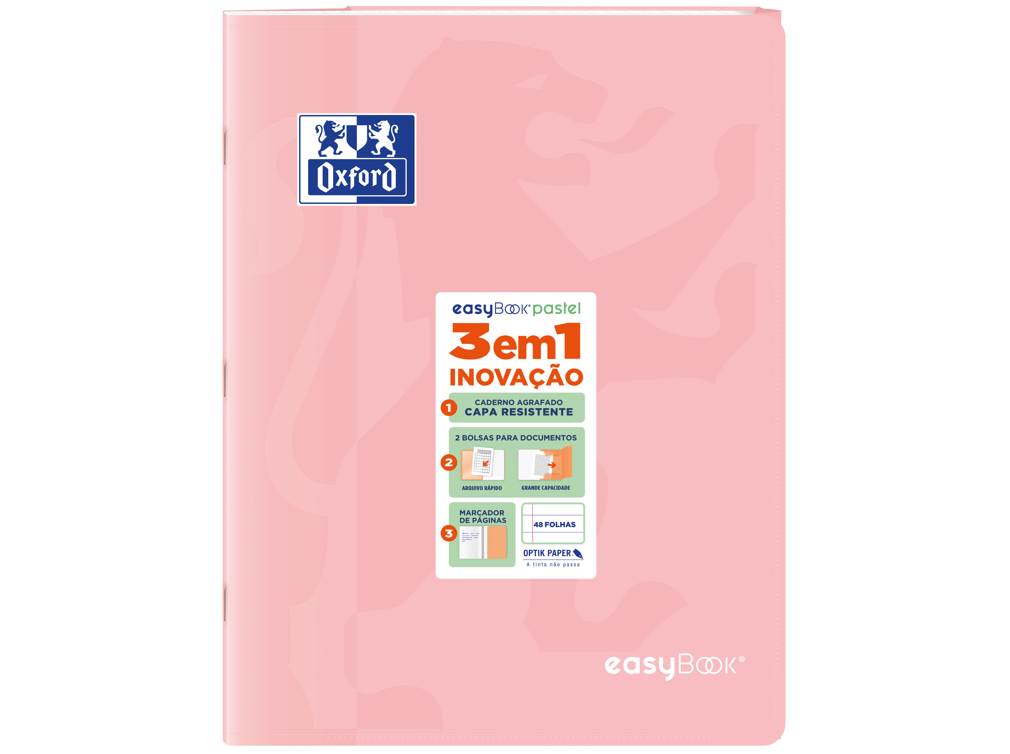 CADERNO AGRAFADO A4 OXFORD EASYBOOK PASTEL PAUTADO 48 FOLHAS CORES SORTIDAS
