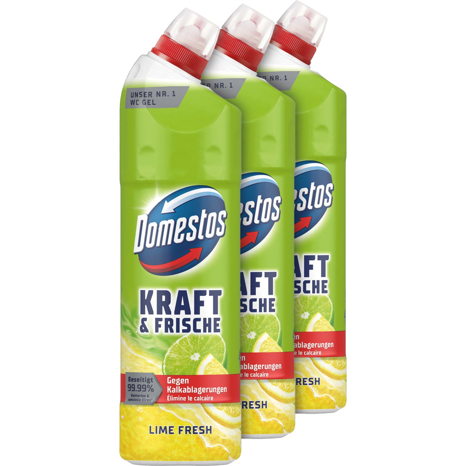 Domestos WC-Gel Lime Wave 3 x 750 ml