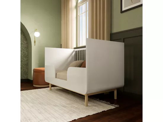 Lit évolutif bébé 70x140 cm panneaux de fibres blanc SASHA