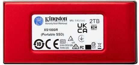 Kingston Technology 2TB XS1000 Red External USB Gen 2 Draagbare Solid State Drive
