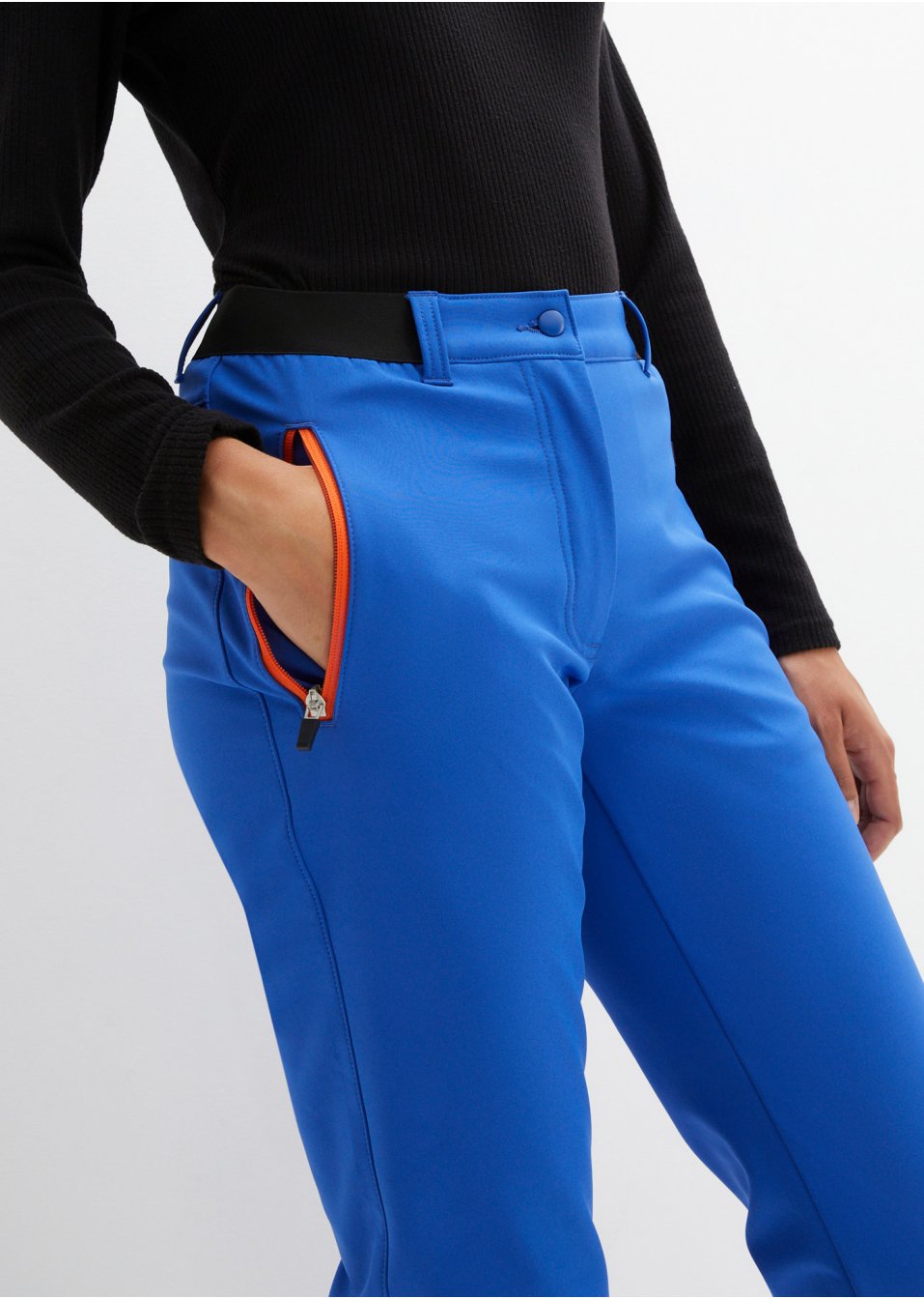 Pantalon fonctionnel imperméable en softshell avec taille confortable, coupe droite