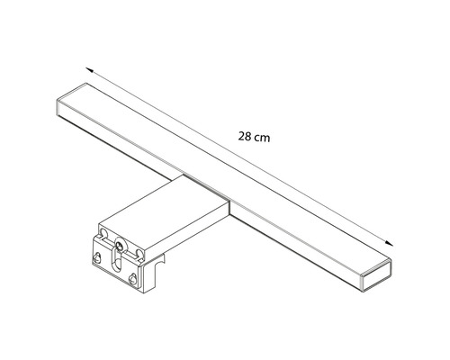 LED spiegelklemlamp ESTHER 2 30cm wit