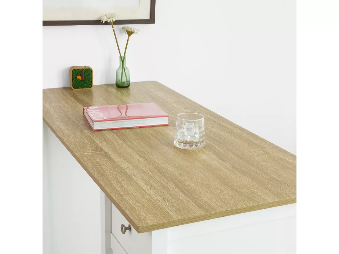 Table Haute De Bar Table De Cuisine Mange-debout– Blanc Lxlxh 120x55x90 cm, Fwt64-wn