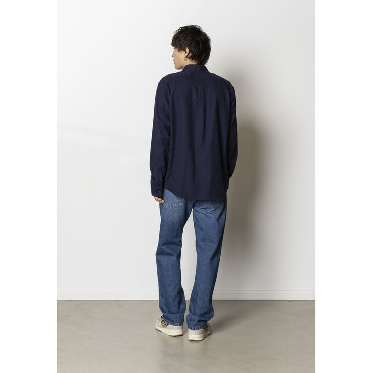 Fat Moose Frank flannel shirt Dark navy melange