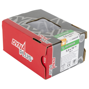 Dynaplus Schroef universeel platkop AR-coating TX-25 5.0x70 75 stuks