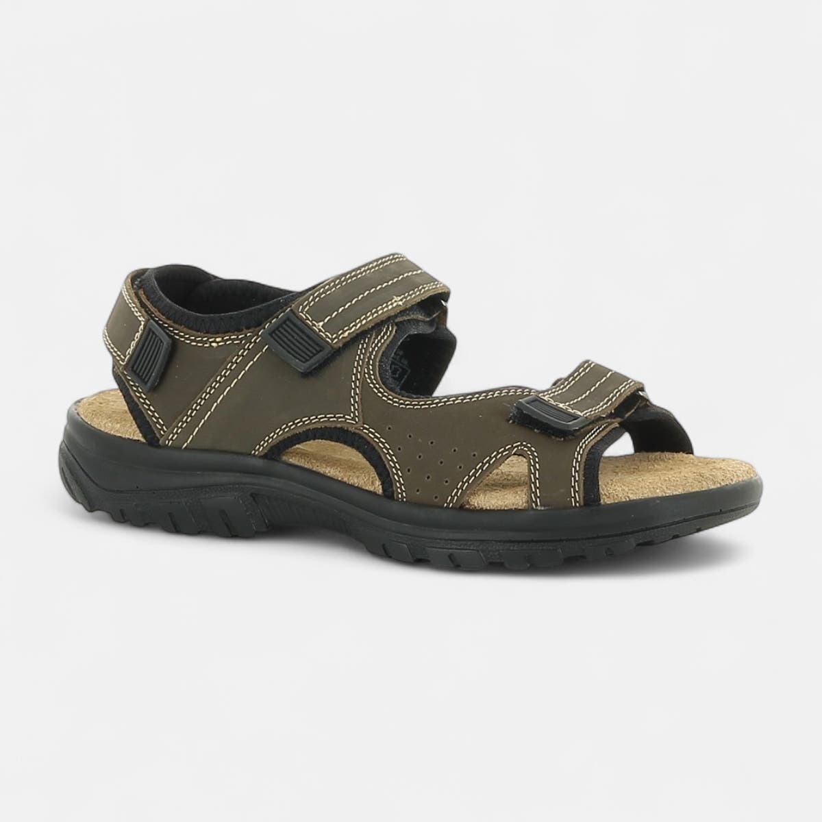 Nu-pieds confort Homme en cuir marron