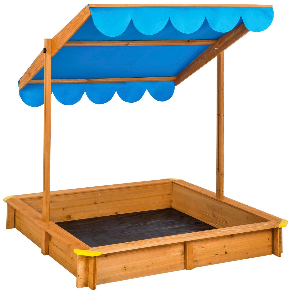 tectake Emilia zandbak 120 x 120 x 120 cm van hout met verstelbaar dak