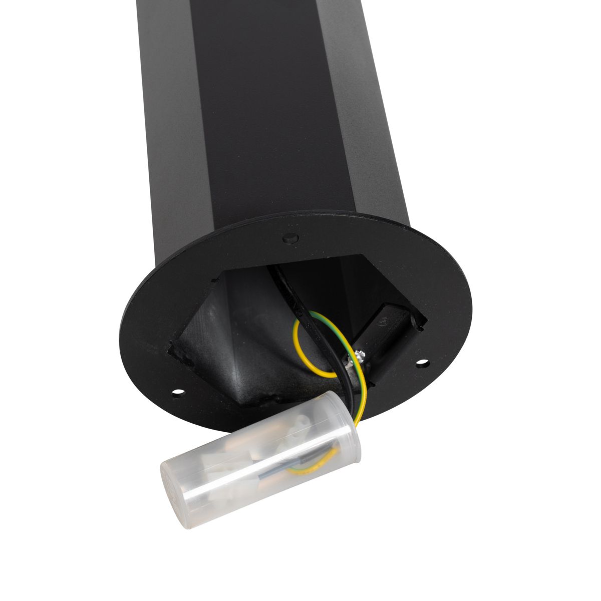 Staande buitenlamp zwart met smoke kap zeshoek 50 cm - Denmark