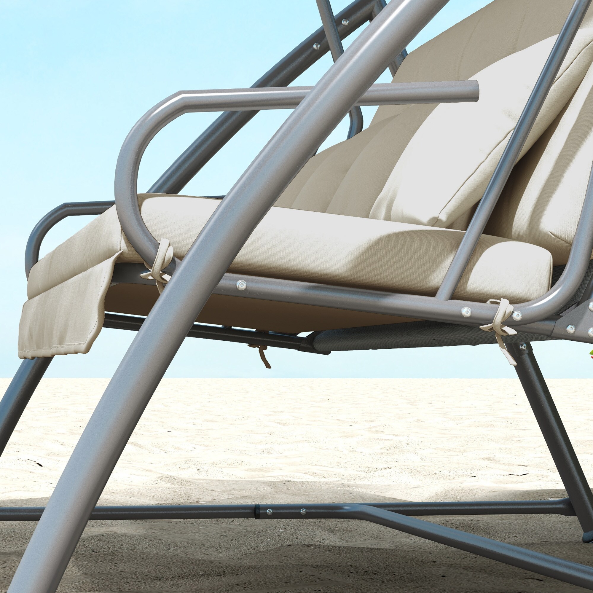 Outsunny Sitzkissen mit 6 Bändern 170L x 100B x 8H cm
