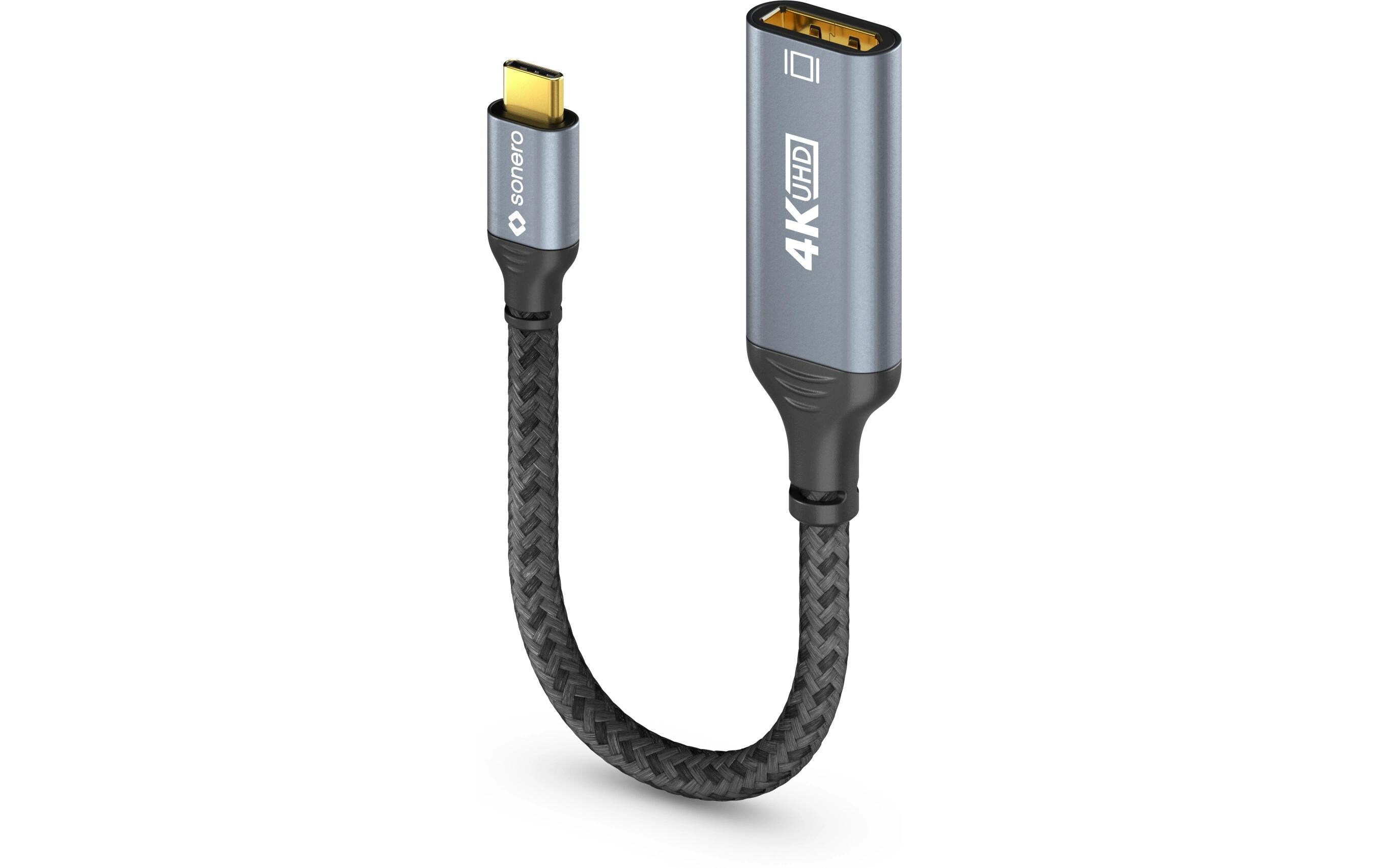 Adapterkabel USB Type-C - DisplayPortUSB-C auf DisplayPort Adapter - 4K60, 21.6 GBps – grau/schwarz - 0.10m