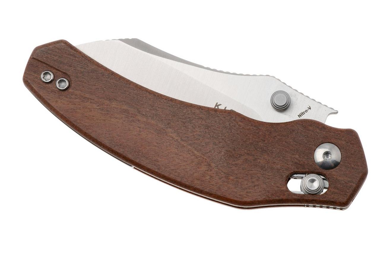 Kizer Vanguard Bulldog V3672A2, Satin Nitro-V, Mkuruti Wood, zakmes, O.SHO design