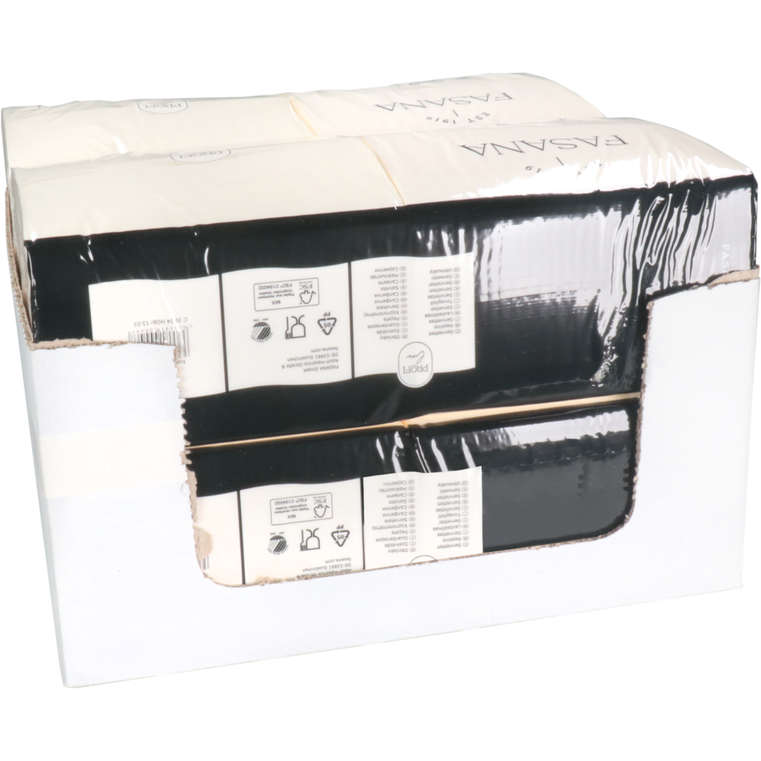 Servet, 1/8 kopvouw, 3-laags, 40x40cm, cellulose, crème