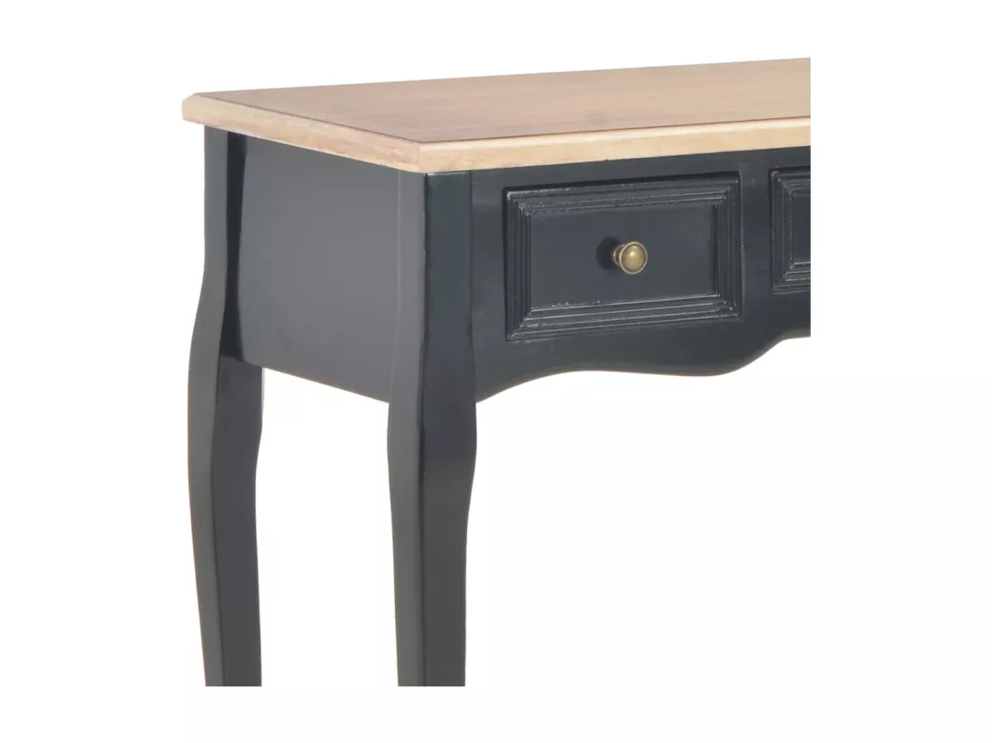 Table de console et coiffeuse avec 3 tiroirs Noir